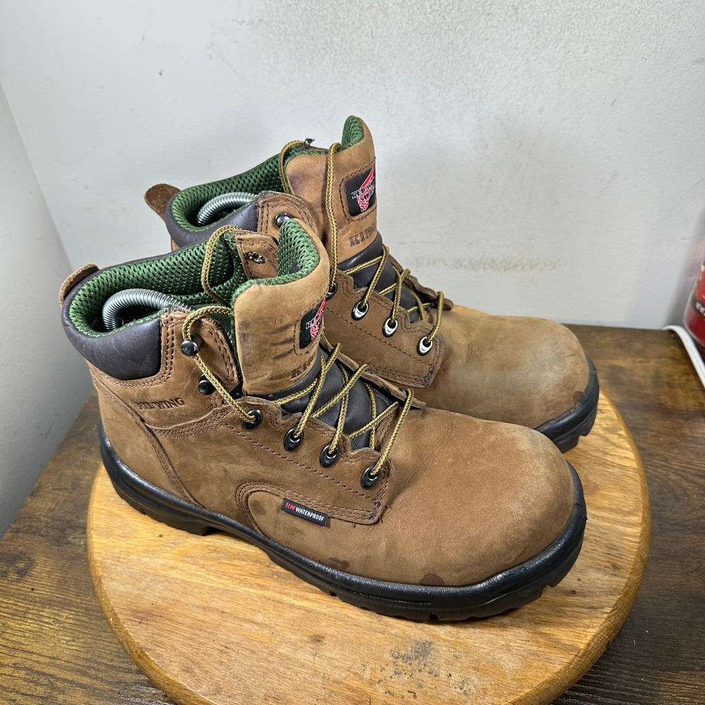 Red Wing King Toe 2240 Mens 8.5 E2 Brown Leather Waterproof Safety Work Boots